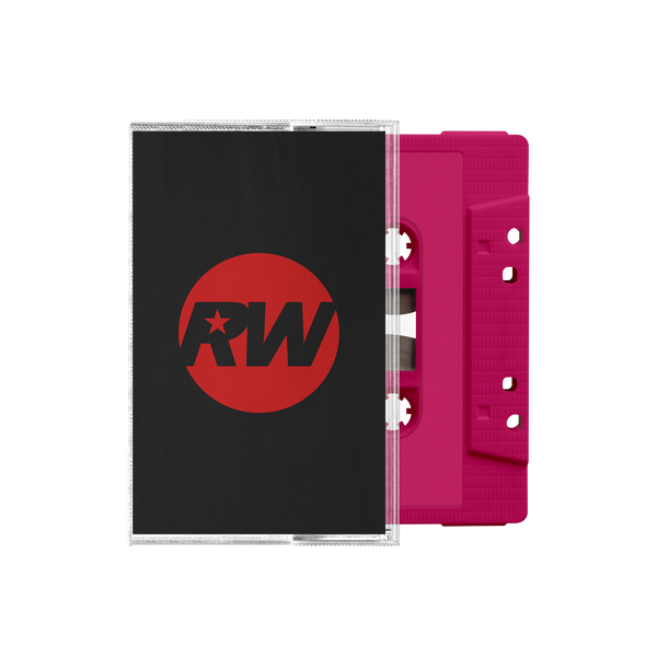 Front view of Robbie Williams BRITPOP Alternative Artwork Pink Cassette only available on RobbieWilliams.com