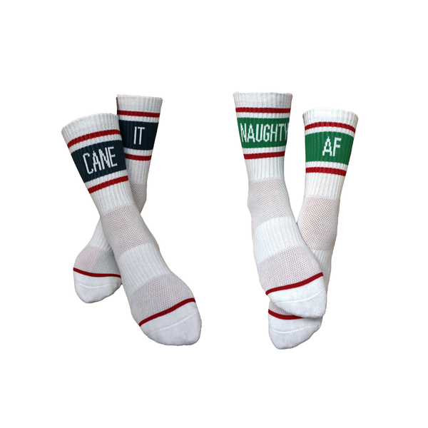 Christmas Naughty AF and Cane It Socks only available on RobbieWilliams.com