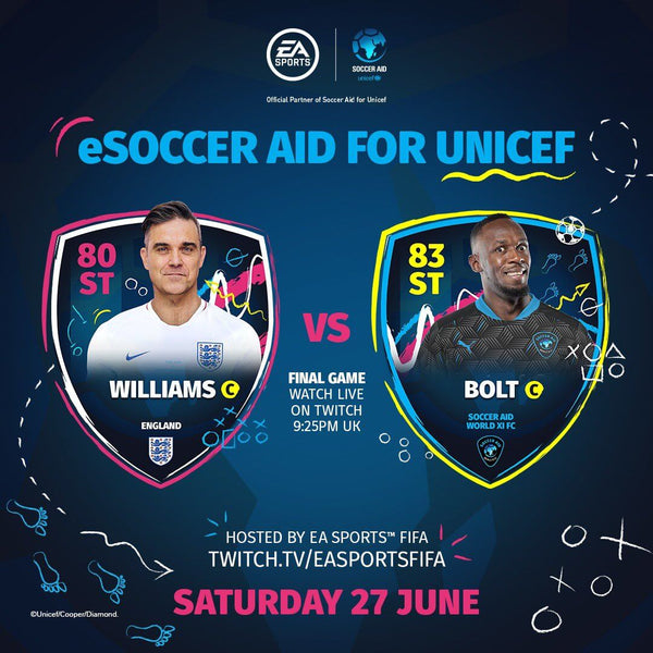 Robbie vs Usain Bolt: eSoccer Aid for Unicef