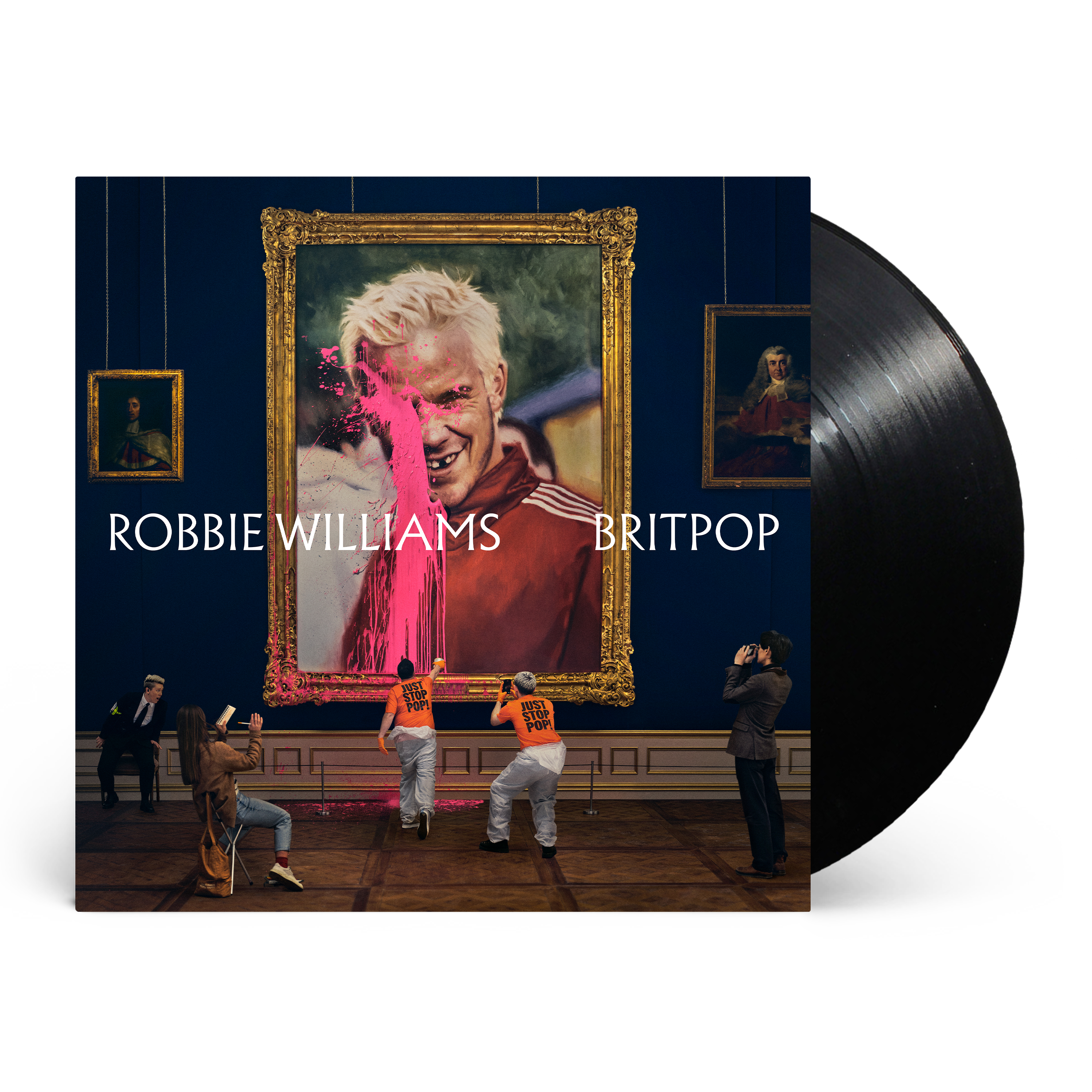 Front view of Robbie Williams Britpop Standard black vinyl