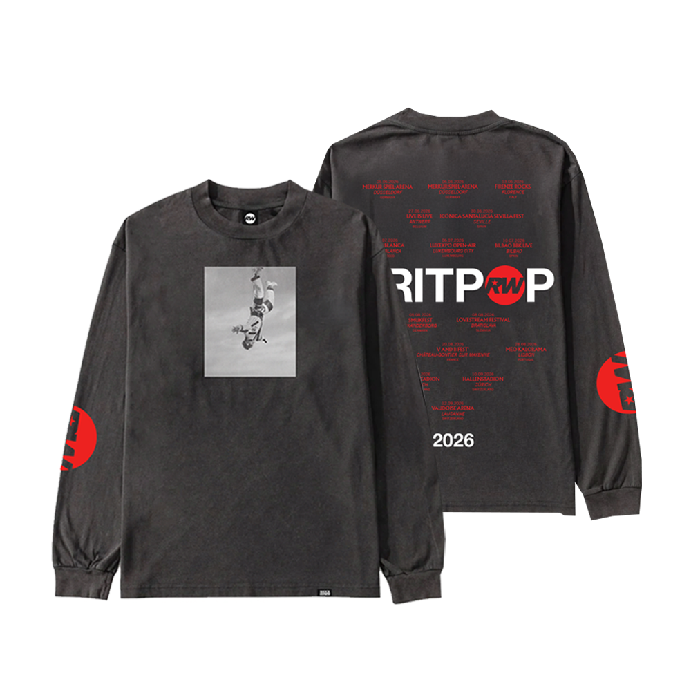 BRITPOP | Black Distressed Long-Sleeve 2026 Tour T-Shirt
