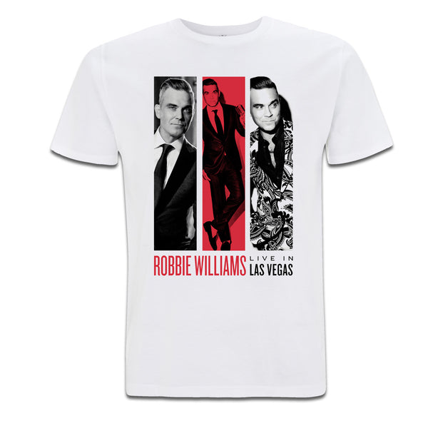 Robbie Live in Las Vegas T-Shirt (White) only available on RobbieWilliams.com
