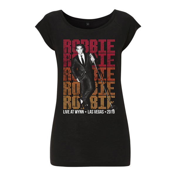 Robbie Live at Wynn, Las Vegas Women's T-Shirt (Black) only available on RobbieWilliams.com