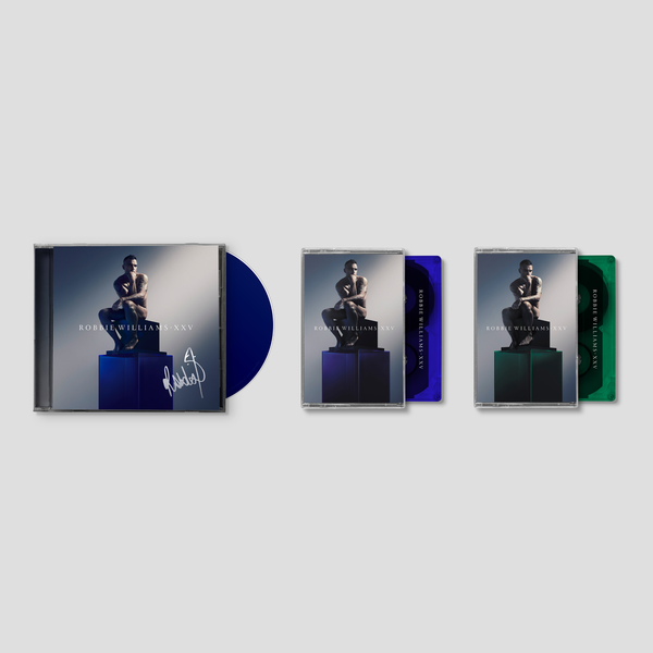 XXV Signed CD + Blue Cassette + Green Cassette only available on RobbieWilliams.com